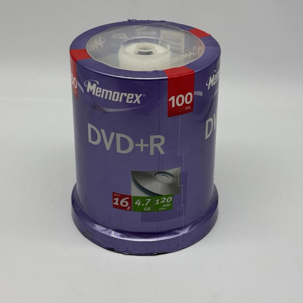 Memorex DVD+R 100 PACK Blank DVD Spindle 16X 4.7 GB 120 min Recordable SEALED